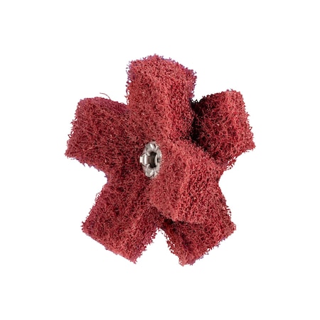 Pferd 2" POLINOX Cross Buffs, 8-32 Thd. - 2 Layers, Aluminum Oxide - Fine Grade 44214